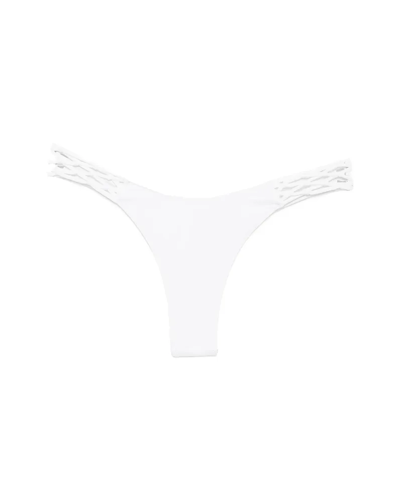 Frankies Bikinis X Jennie Encore Braided-strap Bikini Bottoms White