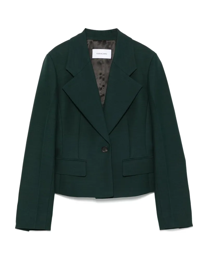 Ferragamo Single-breasted Blazer Green