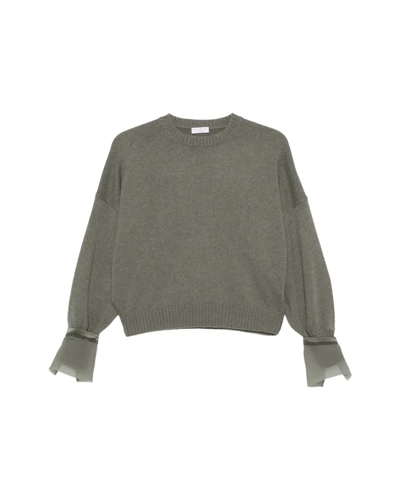 Brunello Cucinelli Monili-embellished Sweater Grey