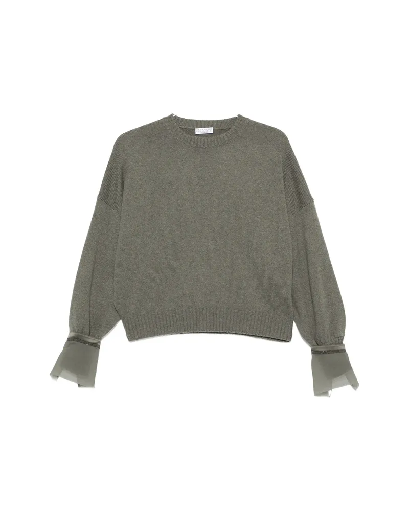 Brunello Cucinelli Monili-embellished Sweater Grey