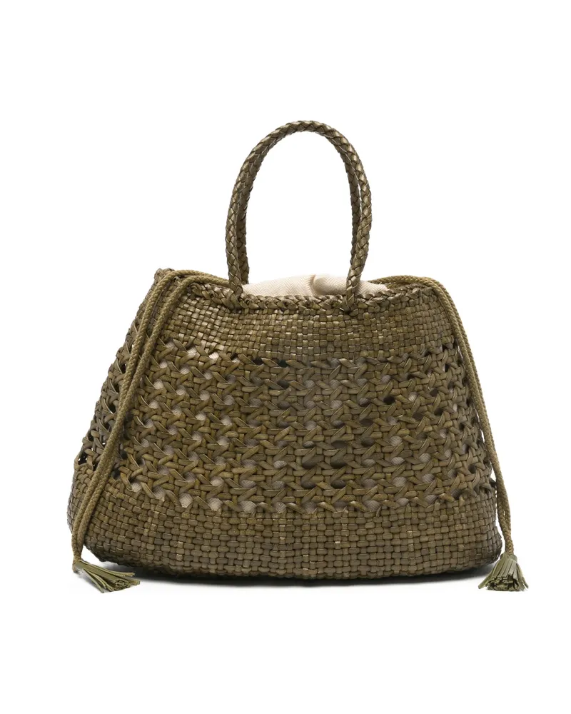 Dragon Diffusion Santa Cano Woven Braided Tote Bag Green