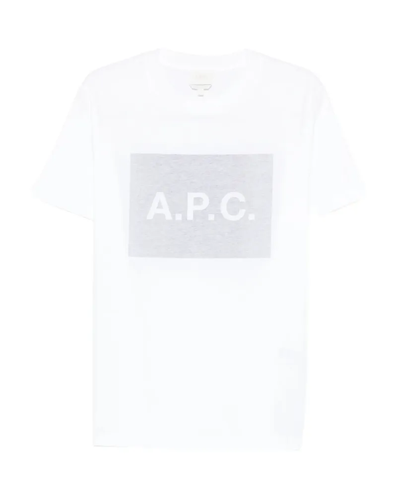 A.P.C. A. p.c. Rectangular-shape-logo T-shirt White
