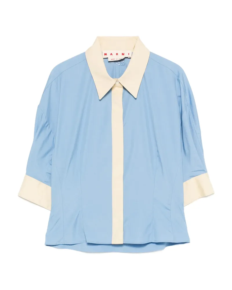 Marni Collared Panelled Top Blue