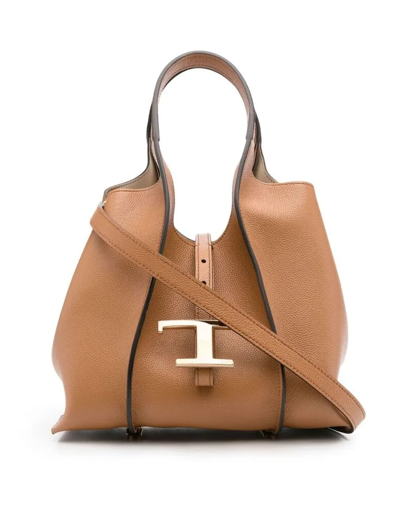 TOD'S Timeless Logo-plaque Tote Bag Neutrals
