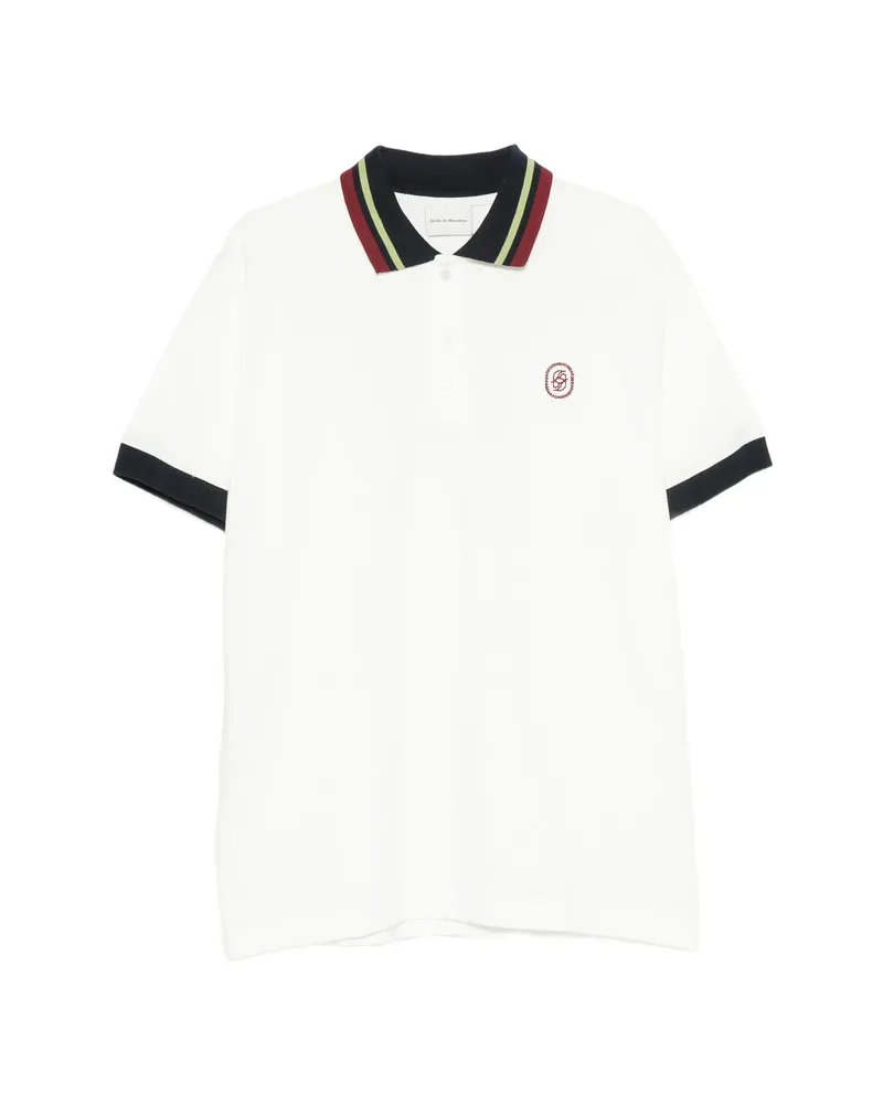 Drôle de Monsieur D Mirror Tipped Polo Shirt White