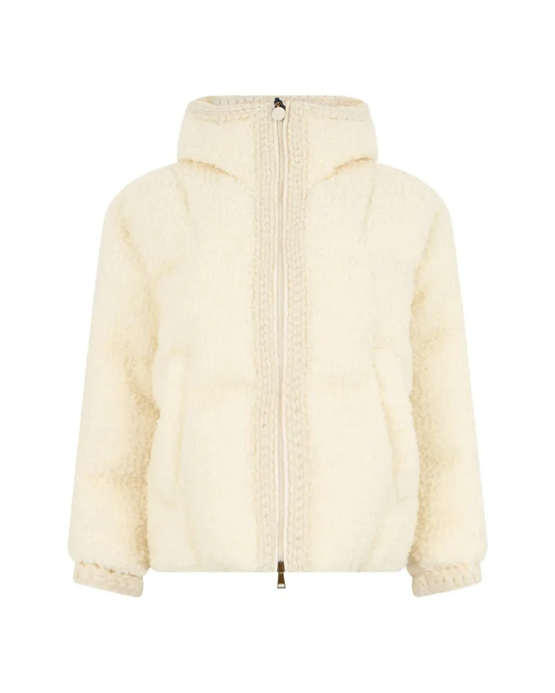 Moncler Cristallin Logo-patch Down Jacket Neutrals