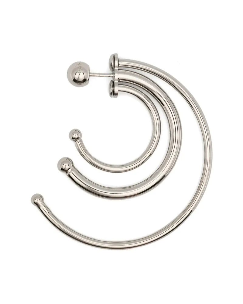 PANCONESI Pierced Solar Triple-hoop Earrings Silver