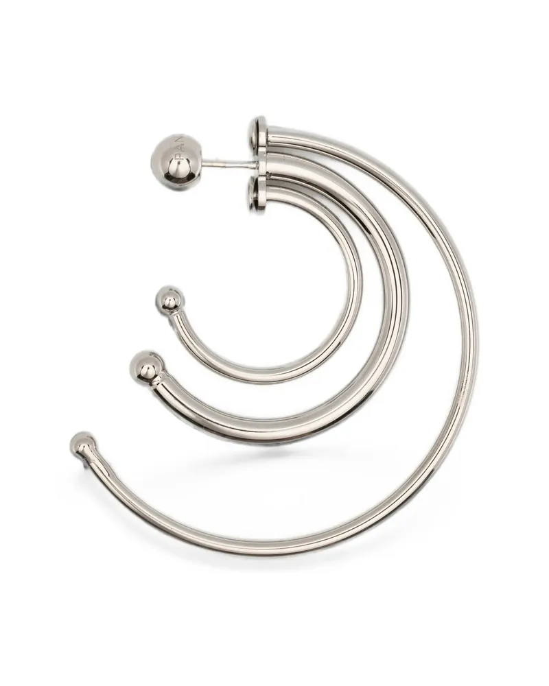 PANCONESI Pierced Solar Triple-hoop Earrings Silver