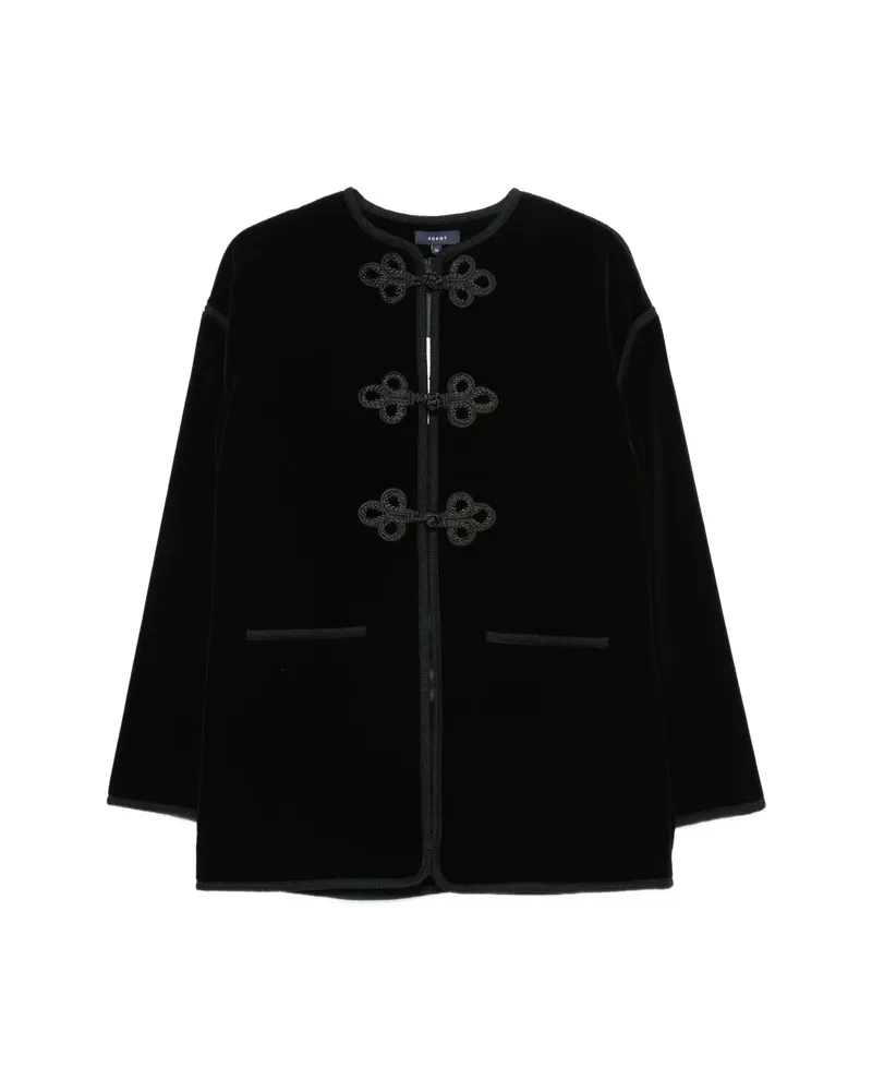 Soeur Lutetia Frog-fastening Coat Black