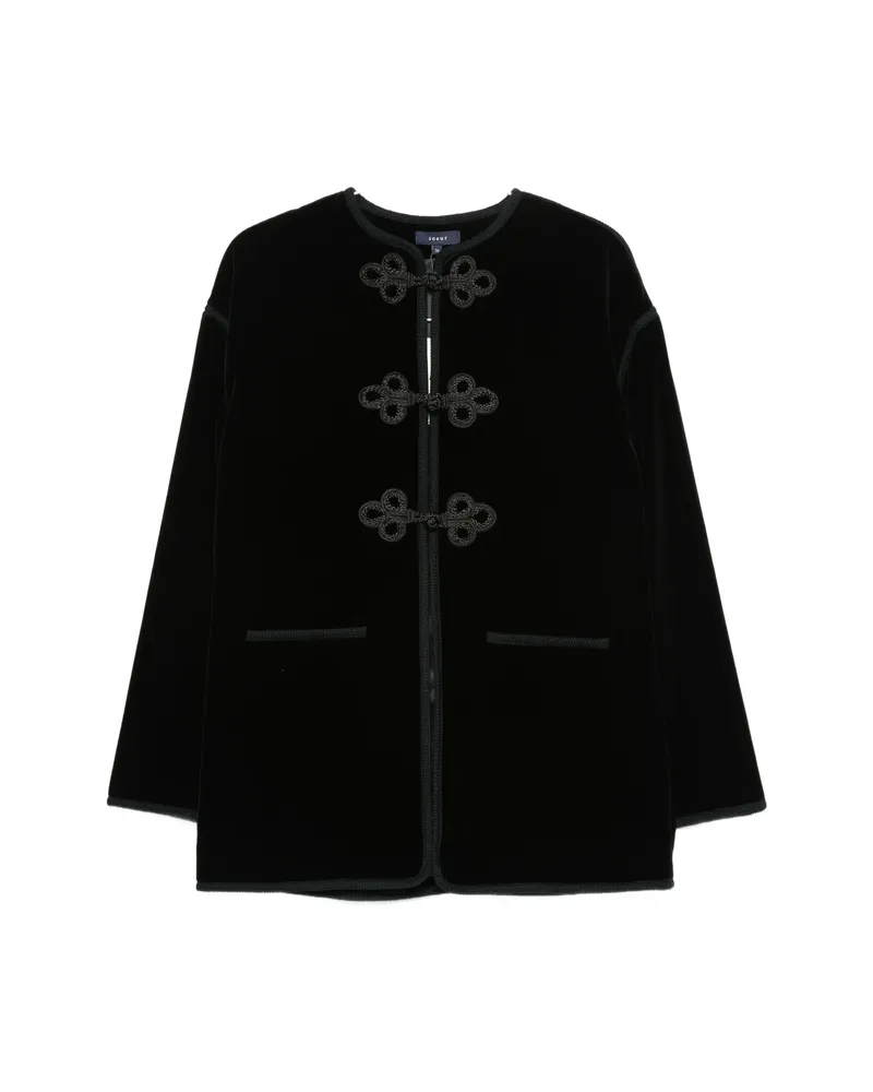 Soeur Lutetia Frog-fastening Coat Black