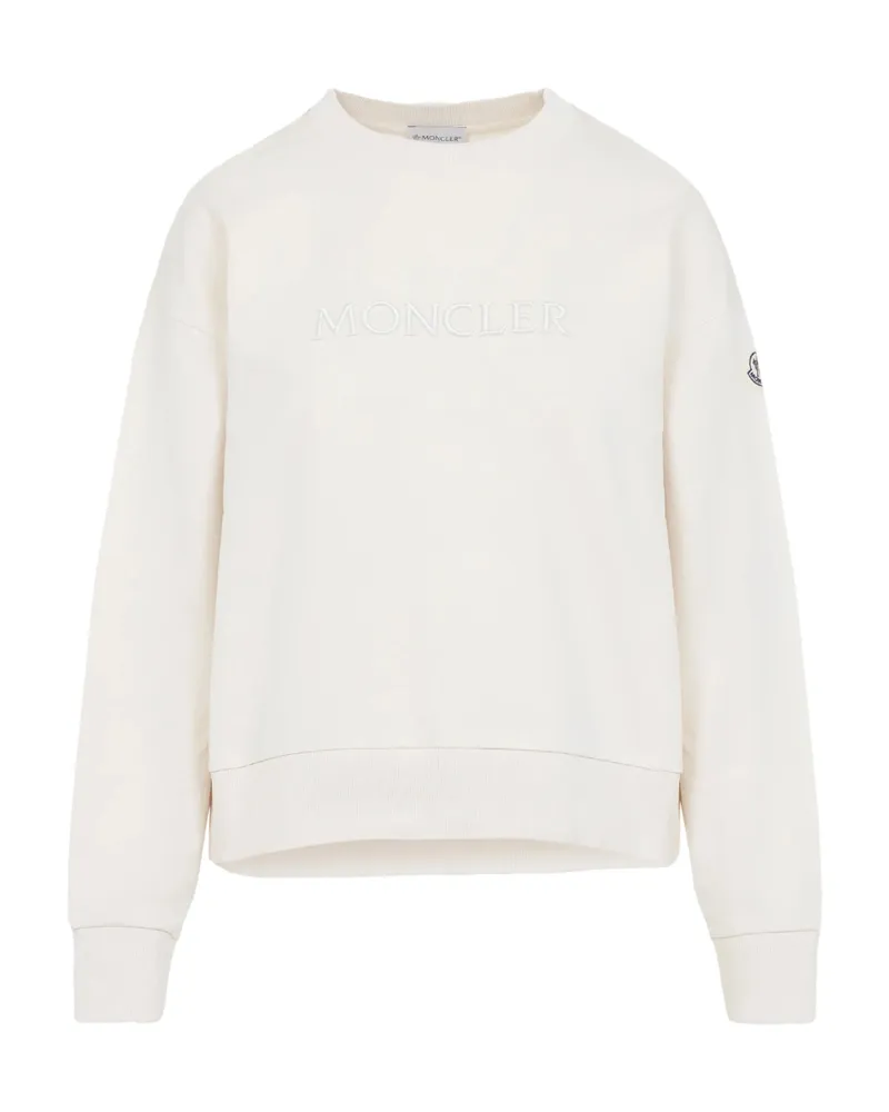 Moncler Logo Embroidered Sweatshirt Neutrals