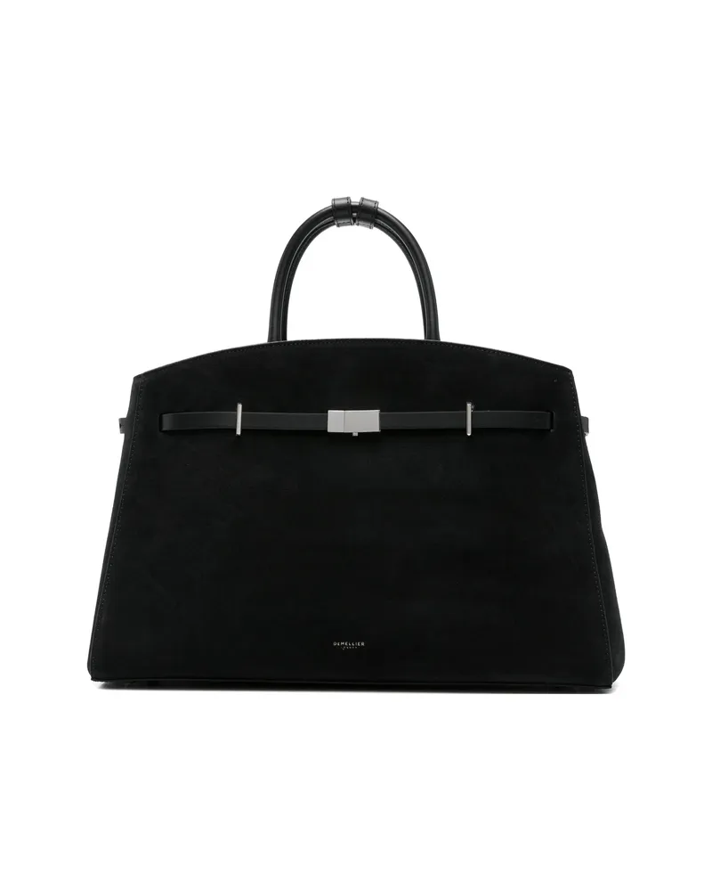 DeMELLIER The Hudson Suede Top Tote Bag Black