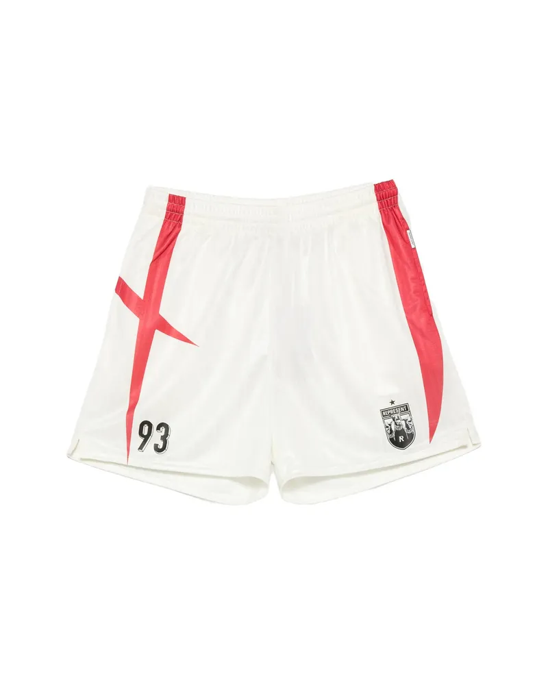 REPRESENT Spike Logo-patch Panelled Shorts White
