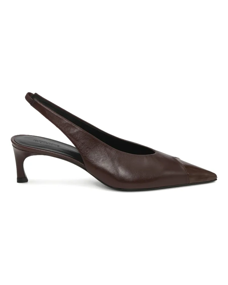 ROTATE Birger Christensen Slingback Leather Pumps Brown
