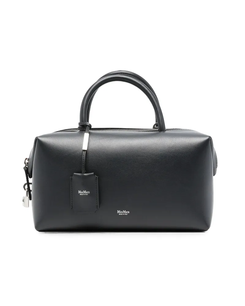 Max Mara Holdallm Leather Tote Bag Grey