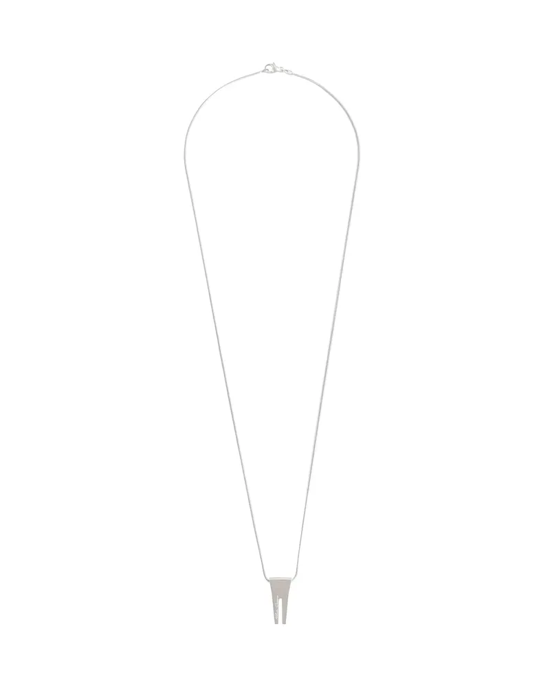 Rick Owens Open Trunk Necklace Silver