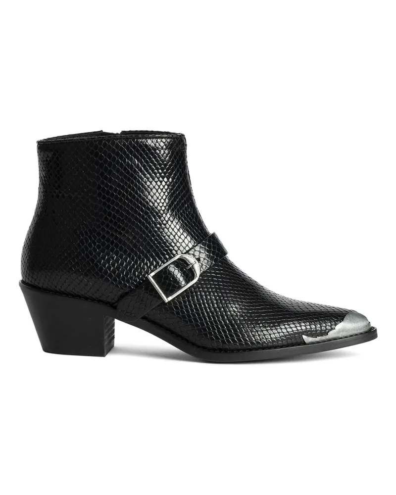 Zadig & Voltaire Tylow Wild Mirror Buckled Cowboy Boots Black