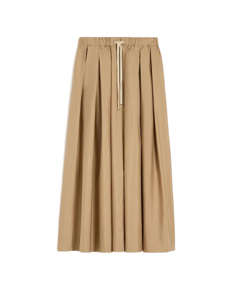 Max Mara Smmpineta Pleated Drawstring Skirt Neutrals