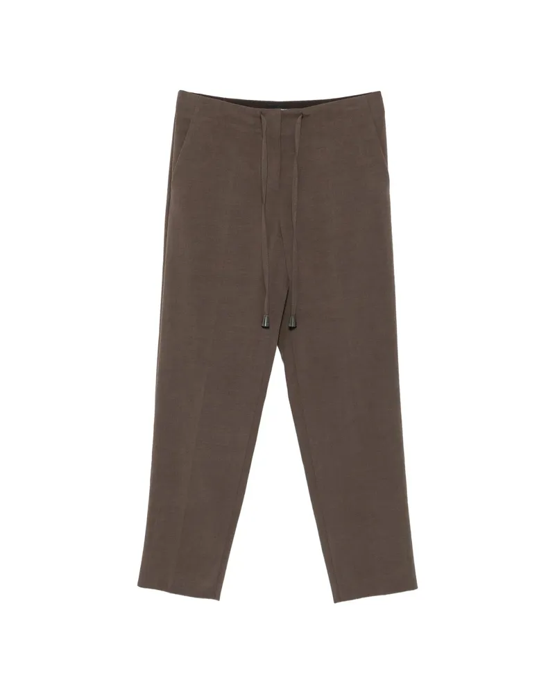 Giorgio Armani Drawstring Straight-leg Trousers Grey