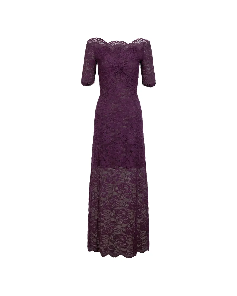 Paco Rabanne Layered Lace Maxi Dress Purple