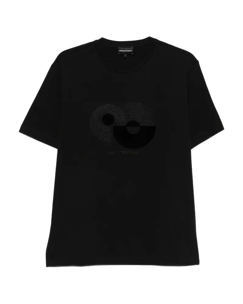 Emporio Armani Logo-embroidered T-shirt Black