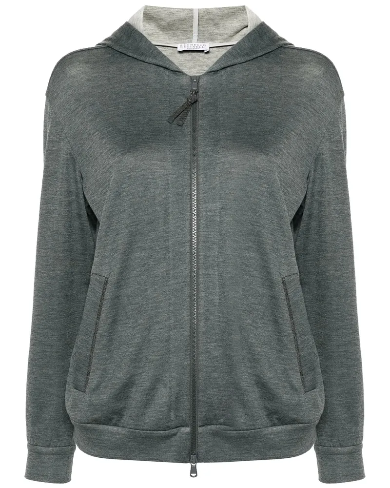 Brunello Cucinelli Monili-detail Hoodie Grey