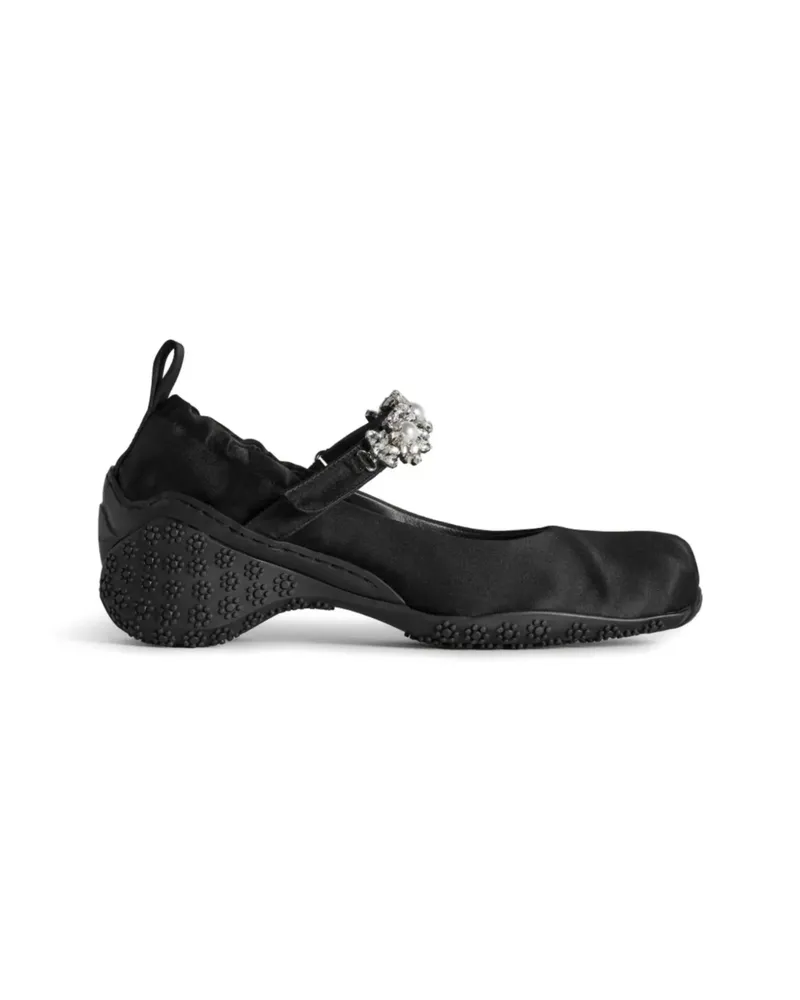 Simone Rocha Flower-embellished Ballet Flats Black
