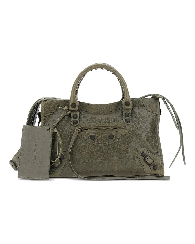 Balenciaga Small Le City Leather Tote Bag Green