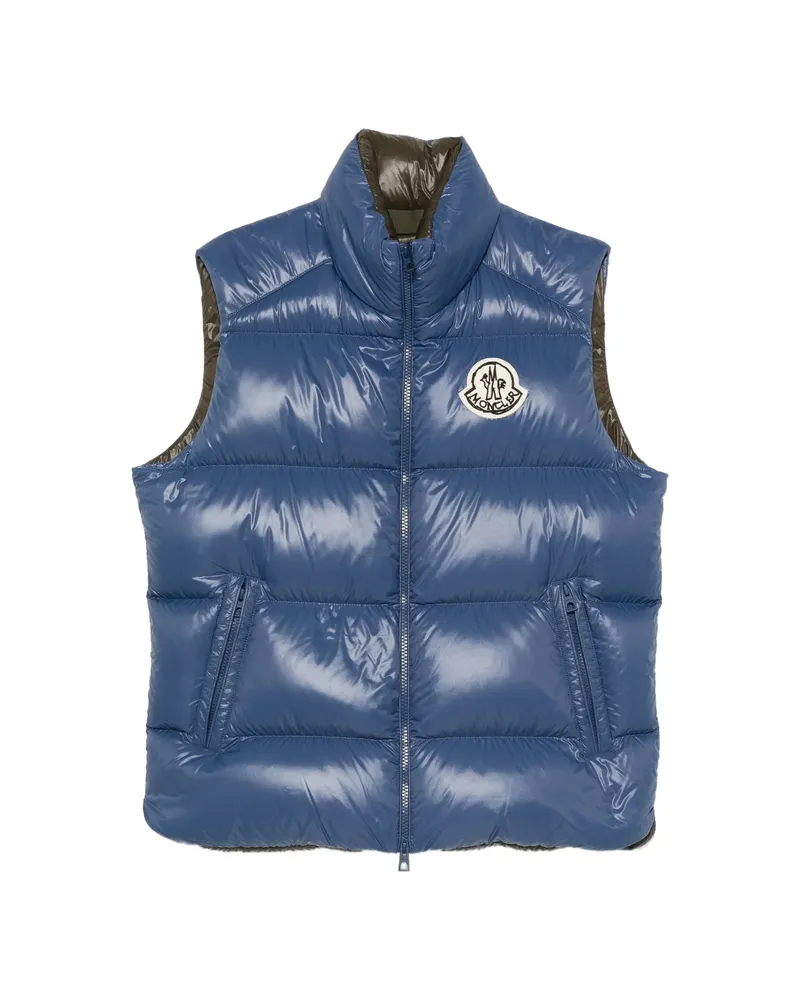 Moncler Belice Logo-patch Quilted Gilet Blue