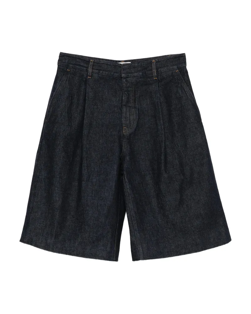 Frame Denim Pleated Shorts Blue