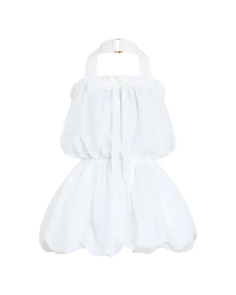Patou Halterneck Bloomer Mini Dress White