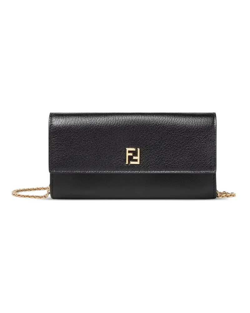 Fendi FF Continental With Chain Black
