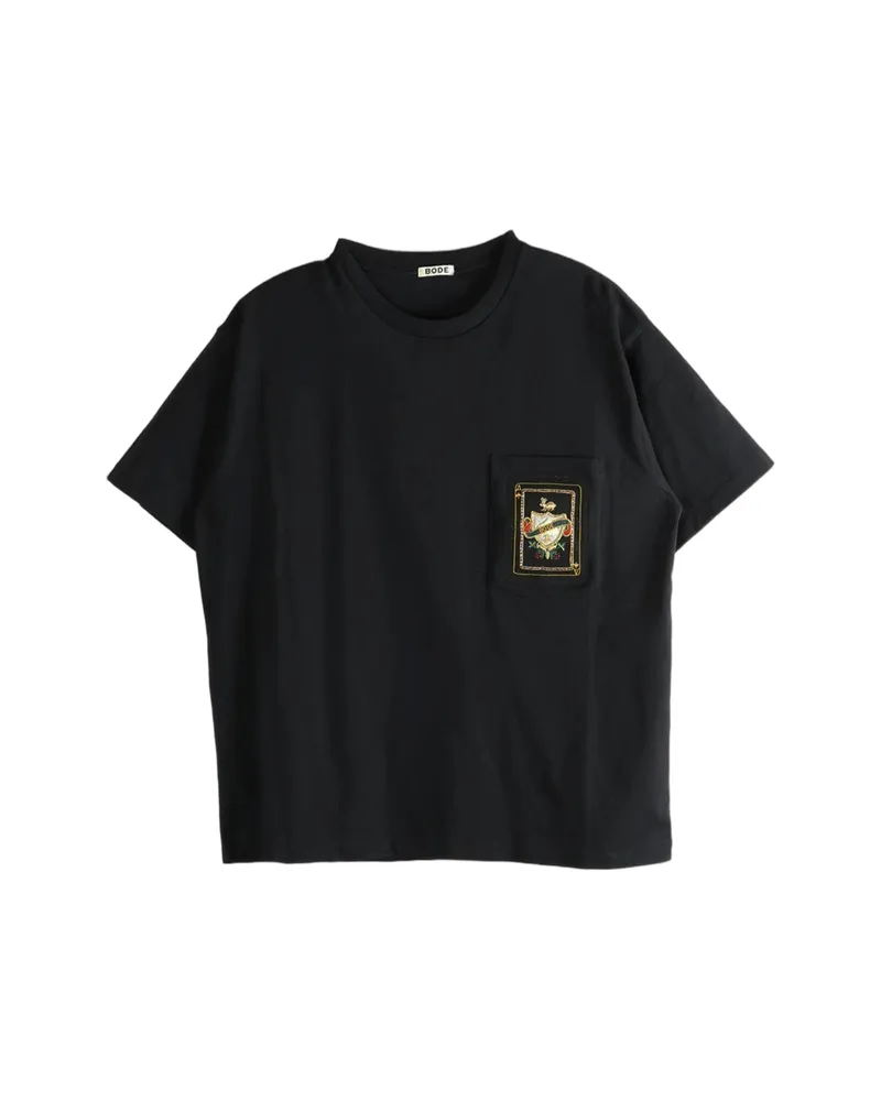 BODE Bullion Card Tee Patch-detail Pocket T-shirt Black