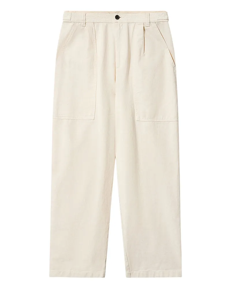 Isabel Marant Ilyan Cotton Trousers Neutrals