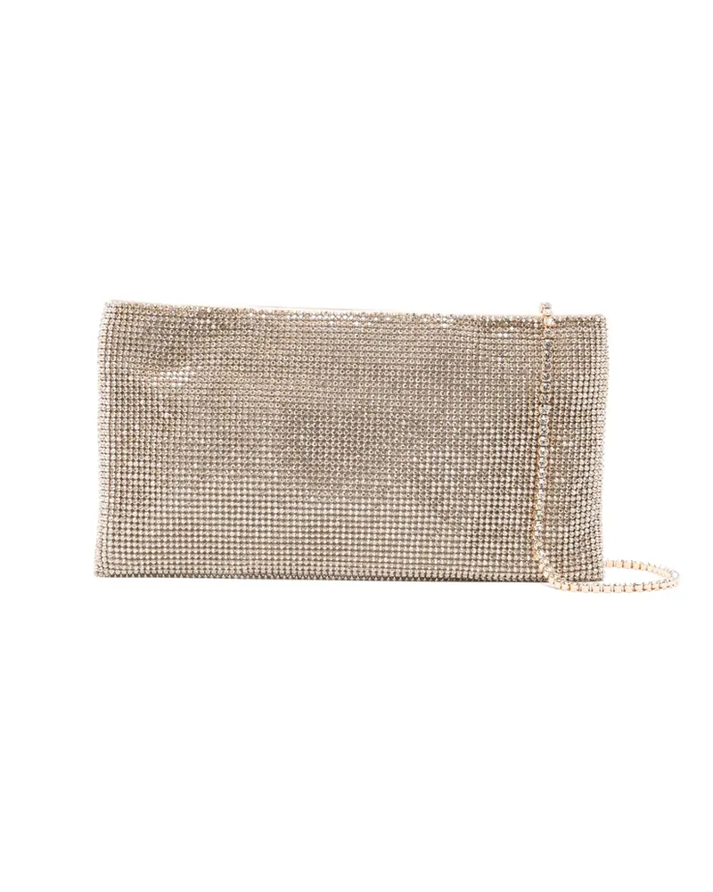 Benedetta Bruzziches Your Best Friend La Petite Embellished Chain Clutch Bag Gold