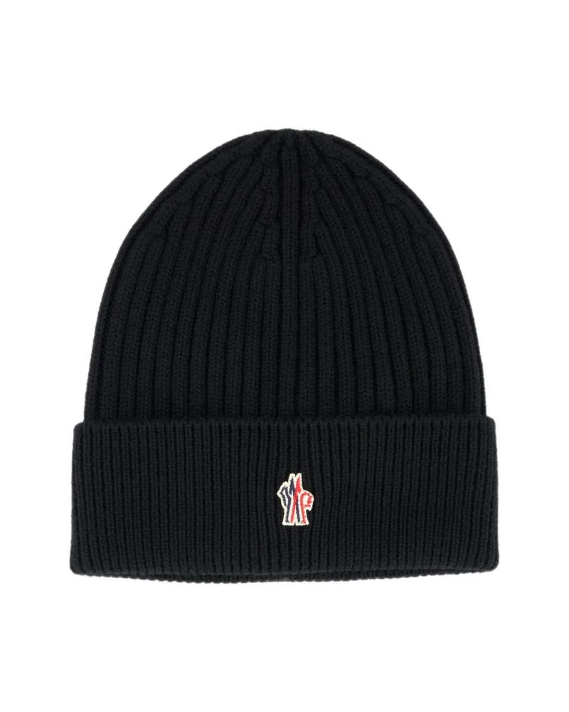 Moncler Ribbed-knit Beanie Hat Black