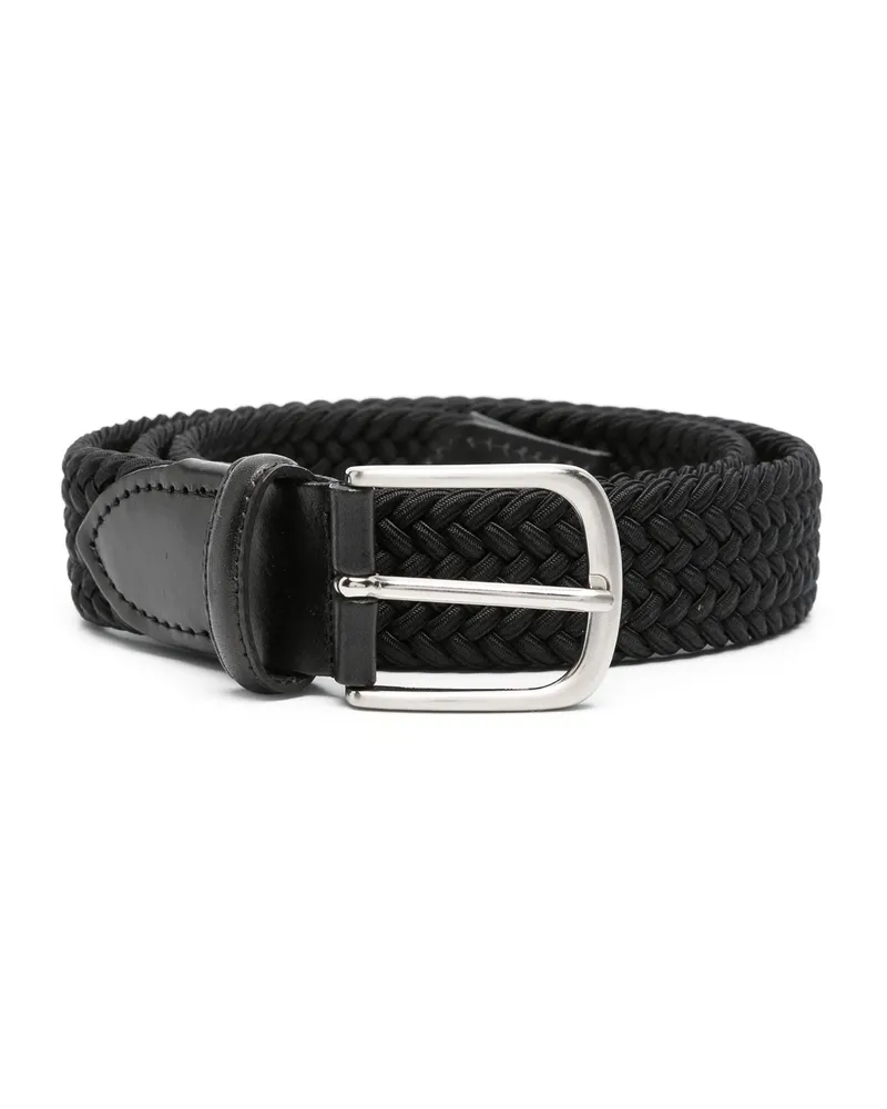 ERALDO Leather-trim Interwoven Belt Black