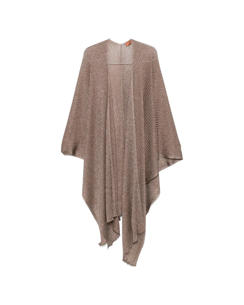 Missoni Metallic Ribbed-knit Shawl Brown