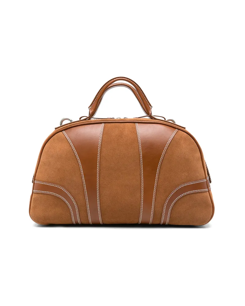 Dries van Noten Suede Leather-panelled Tote Bag Brown