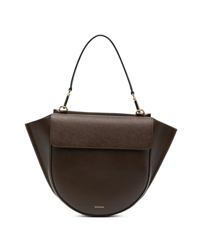 WANDLER Medium Hortensia Leather Tote Bag Brown