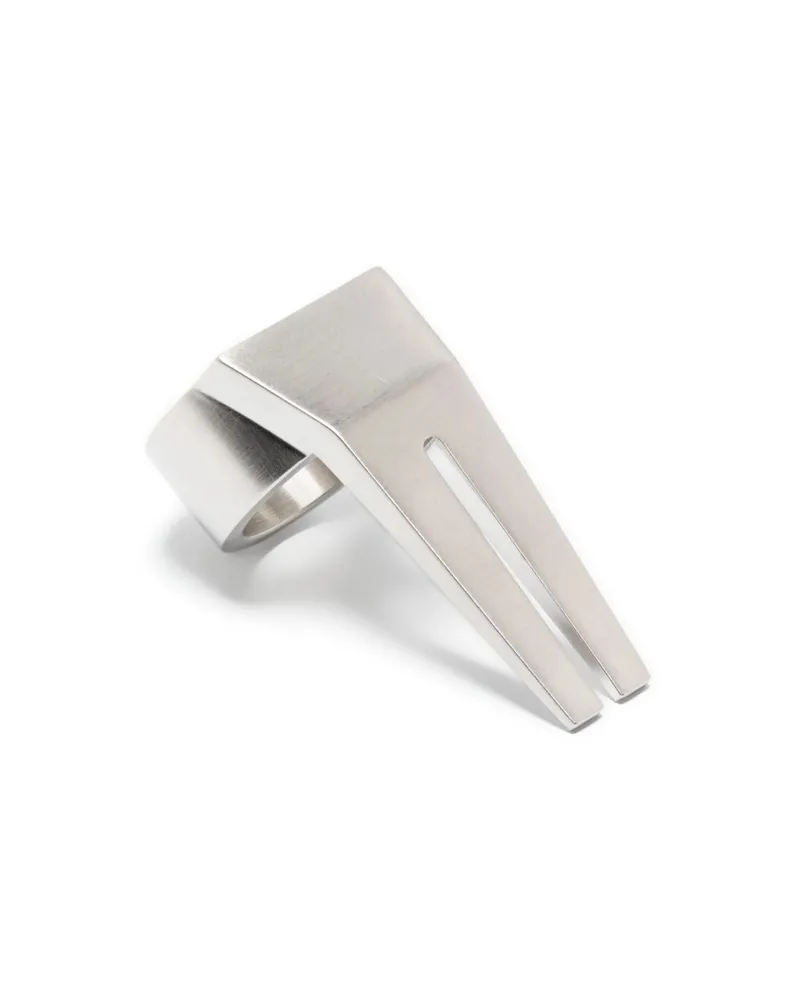 Rick Owens Open Trunk Ring Silver
