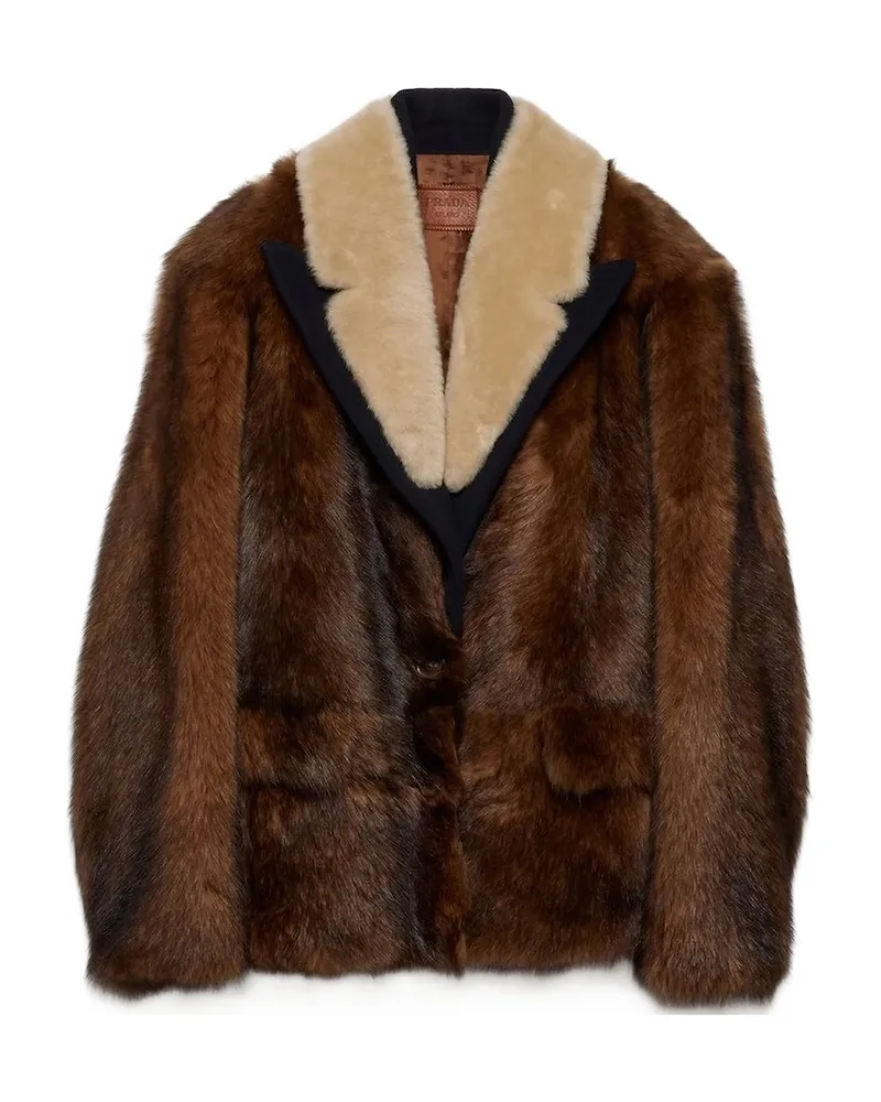 Prada Shearling Coat Brown