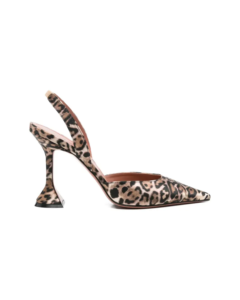Amina Muaddi Holli Leopard Slingback Pumps Neutrals