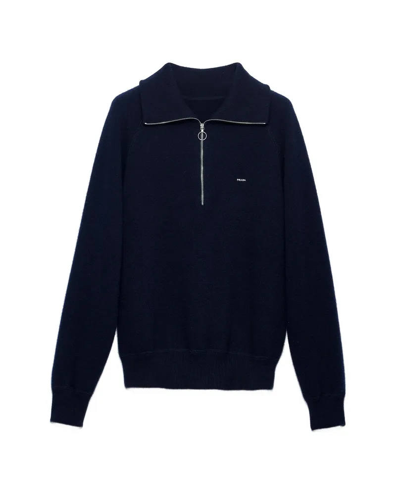 Prada Wool And Cashmere Sweater Blue