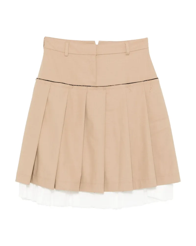 GIMAGUAS Layered Pleated Mini Skirt Neutrals