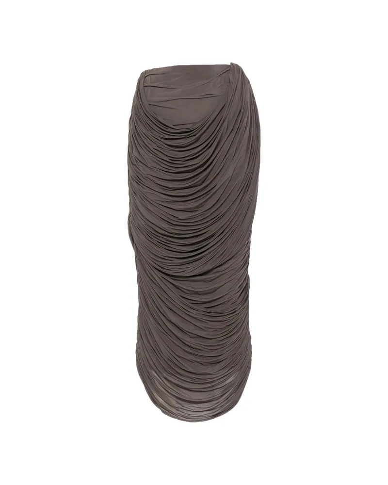 Magda Butrym Ruched Skirt Brown