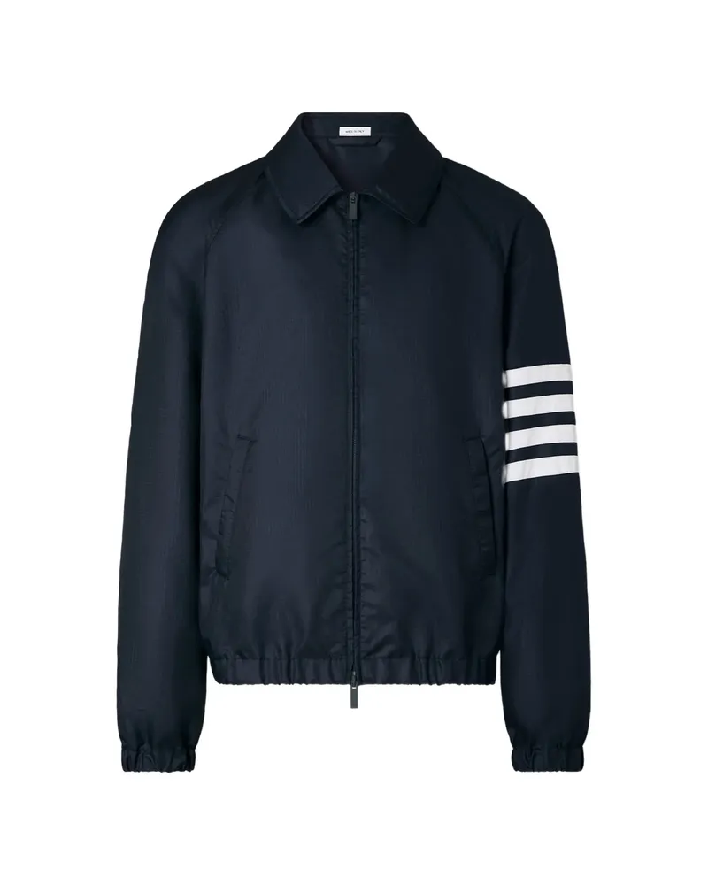 Thom Browne Shiny Ripstop 4-Bar Track Jacket Blue