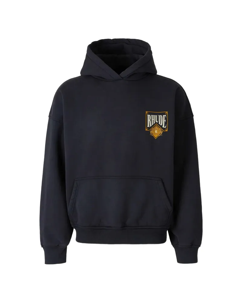 RHUDE Logo-print Hoodie Blue