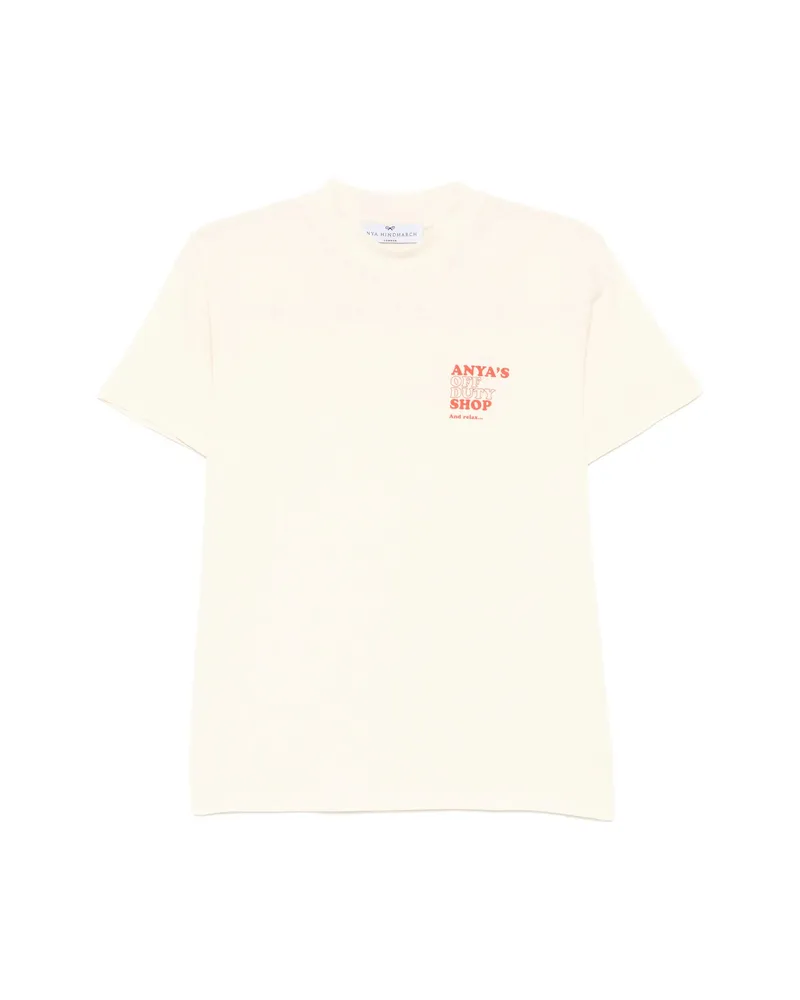 Anya Hindmarch Logo-print Crew Neck T-shirt Neutrals