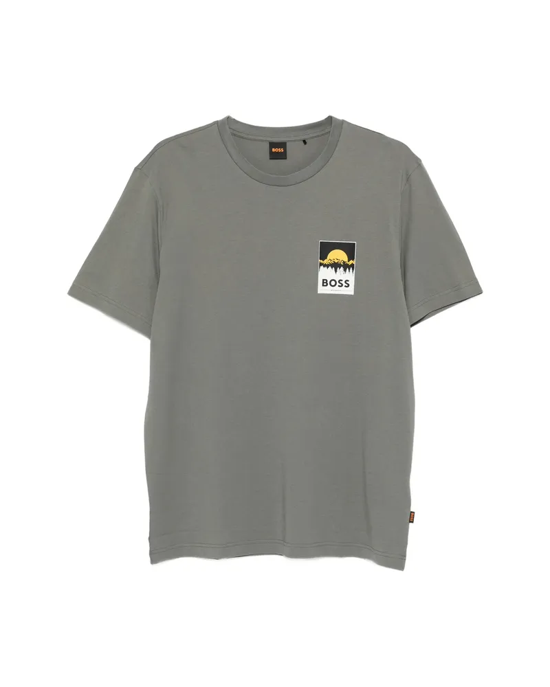 HUGO BOSS Graphic-print T-shirt Grey